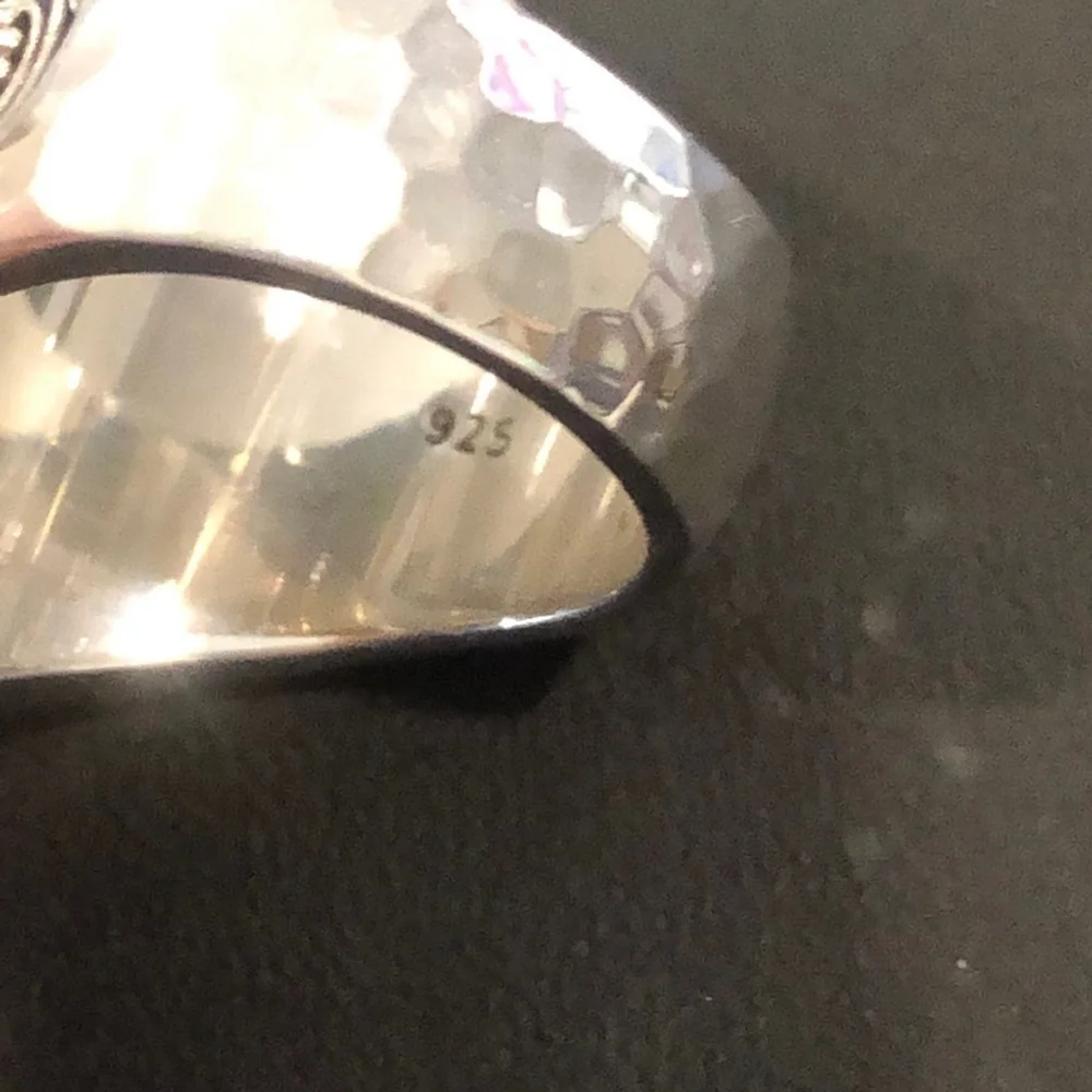 LOIS HILL Sterling Silver Oxidized Cigar Band Ring Granulated Cutout Design NWT - Picture 12 of 17